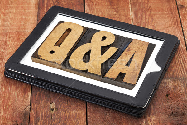 [[stock_photo]]: Questions · réponses · vintage · bois · type