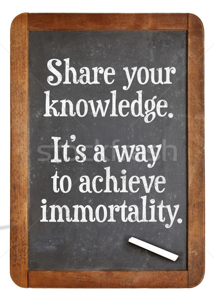 Share knowledge advice on blackboard Stock photo © PixelsAway