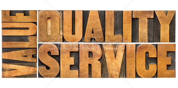 Valoare calitate serviciu tipografie afaceri mantra Imagine de stoc © PixelsAway