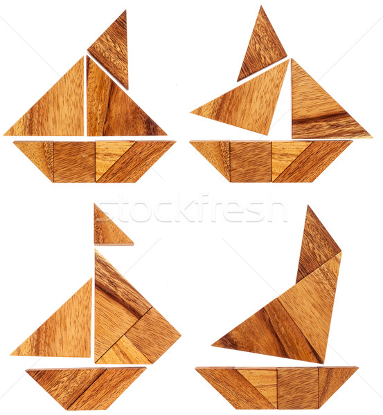 Stock photo: tangram sailing boats