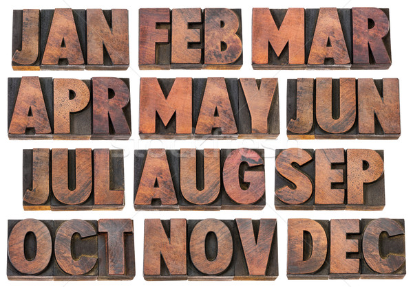Calendario mesi legno tipo 12 dicembre Foto d'archivio © PixelsAway