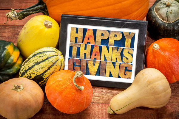 Happy Thanksgiving on digital tablet Stock photo © PixelsAway