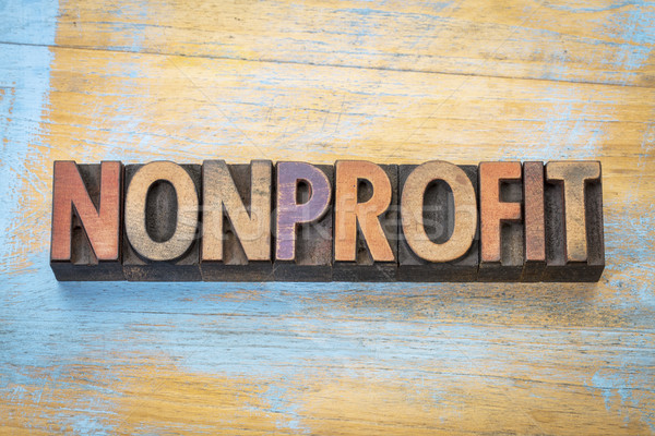 nonprofit word  in wood type Stock photo © PixelsAway