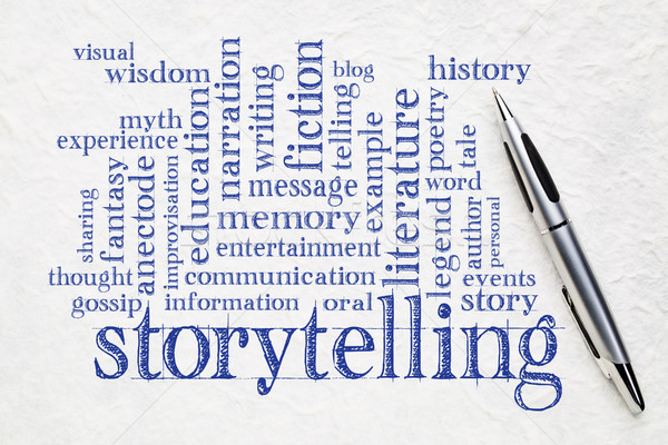 storytelling  word cloud on paper Stock photo © PixelsAway