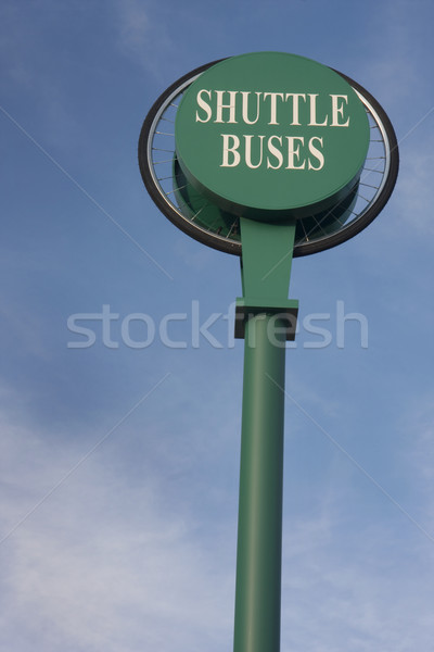 shuttle buses sign against blue sky Stock photo © PixelsAway