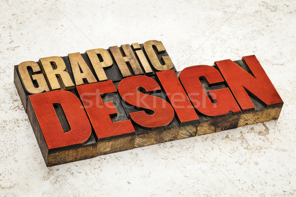 graphic design in wood type Stock photo © PixelsAway