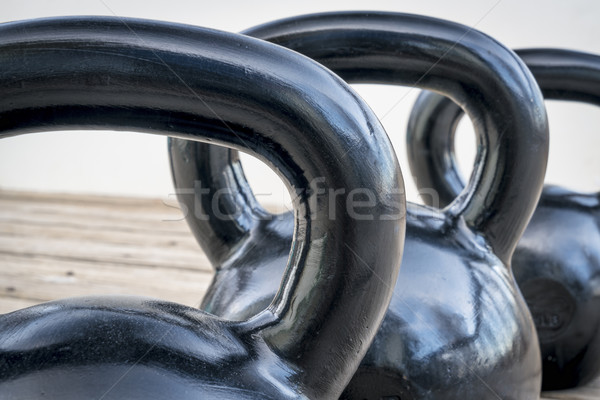 Ağır demir soyut üç ahşap güverte Stok fotoğraf © PixelsAway