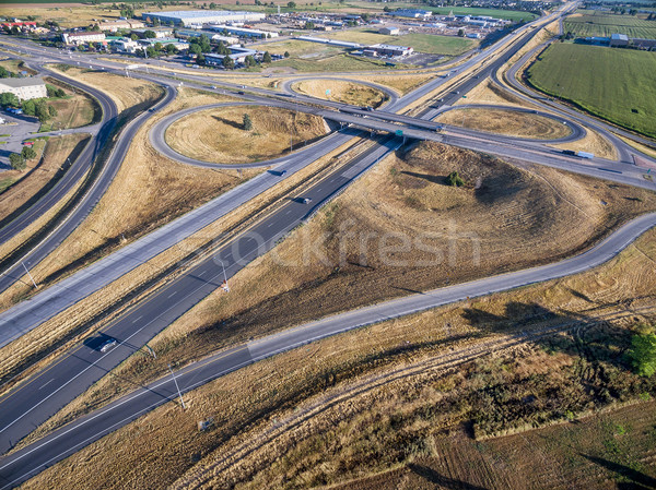Autobahn Kreuzung Luftbild Autobahn 14 Festung Stock foto © PixelsAway