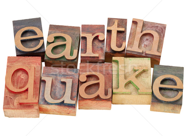 earthquake in letterpress type Stock photo © PixelsAway