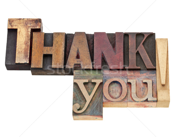 thank you in letterpress type Stock photo © PixelsAway
