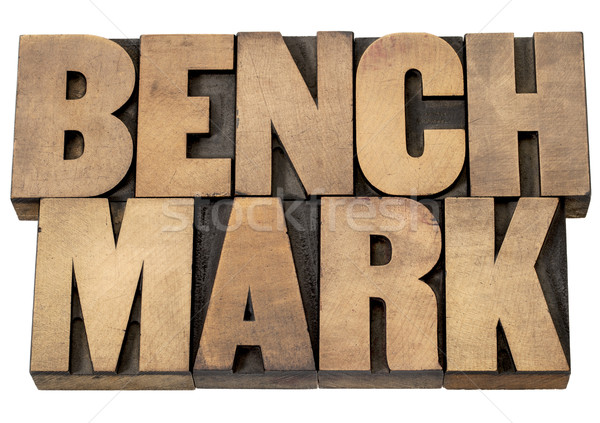 Benchmark Wort isoliert Jahrgang Buchdruck Holz Stock foto © PixelsAway
