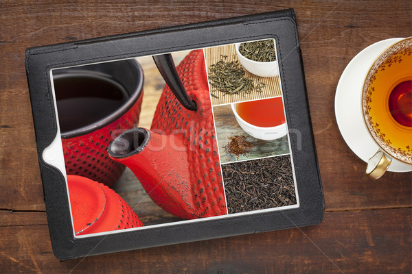 Stock photo: tea and digital tablet