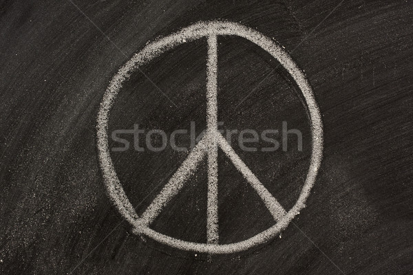 мира символ доске крест белый мелом Сток-фото © PixelsAway