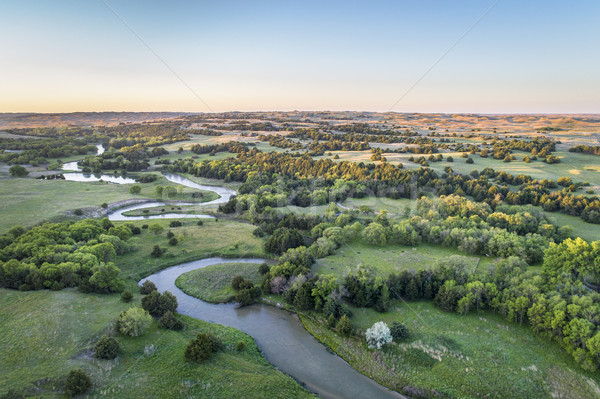 Río arena colinas primavera paisaje Foto stock © PixelsAway