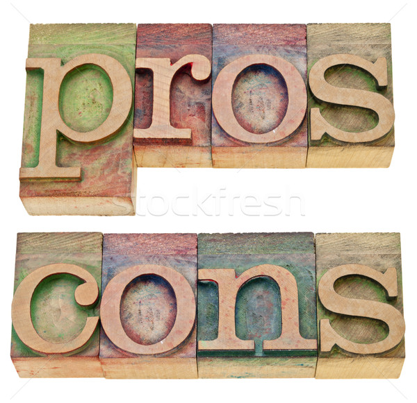pros and cons in letterpress type Stock photo © PixelsAway