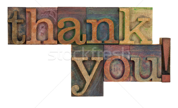 thank you in letterpress type Stock photo © PixelsAway