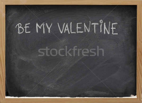Foto stock: Mi · San · Valentín · pizarra · blanco