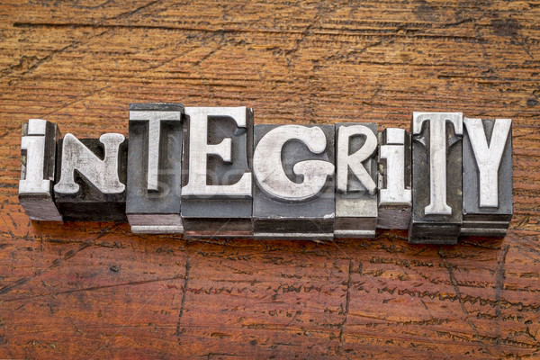 integrity word in metal type Stock photo © PixelsAway