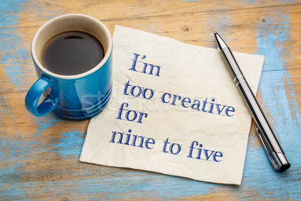 Creativo nove cinque calligrafia tovagliolo Foto d'archivio © PixelsAway