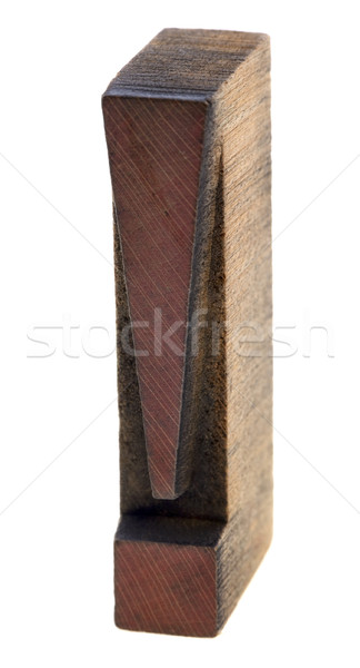 Stock photo: exclamation mark in vintage wooden letterpress type