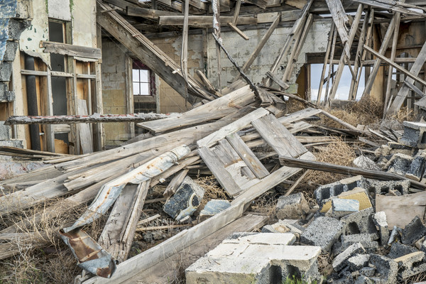 Foto stock: Velho · casa · casa · velha · cidade · fantasma · sudoeste