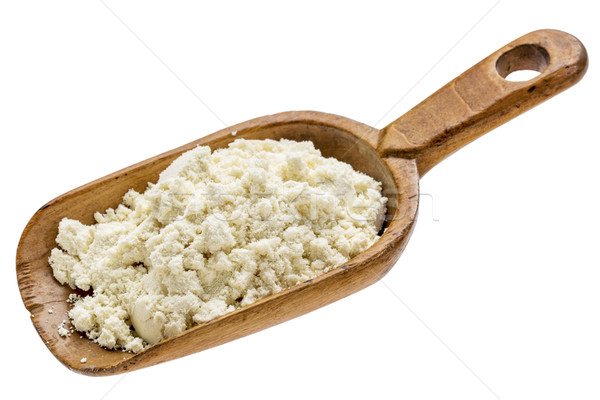 Stock foto: Protein · Pulver · rustikal · Holz · schöpfen · isoliert