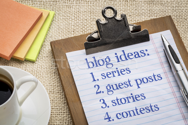 Blogging idéias lista convidado postar clipboard Foto stock © PixelsAway