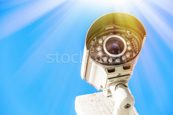 Überwachungskamera städtischen Video Straße Sicherheit Schaltung Stock foto © pixinoo