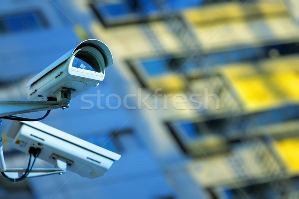 Cámara de seguridad urbanas vídeo edificio delincuencia seguridad Foto stock © pixinoo