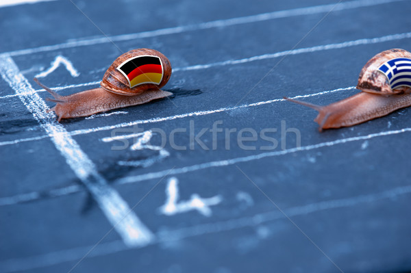 snails race metaphor about Germany against Greece Stock photo © pixinoo
