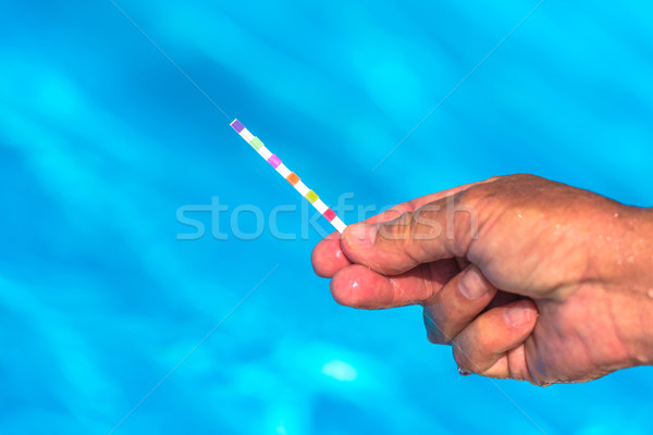 Check the Ph of a private swimming pool Stock photo © pixinoo