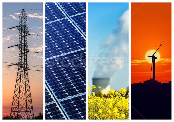 [[stock_photo]]: Collage · pouvoir · énergie · concepts · lumière · vert