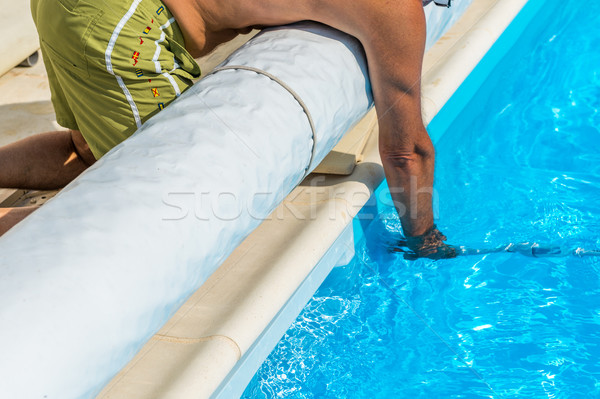 connecting the suction hose to the pool Stock photo © pixinoo
