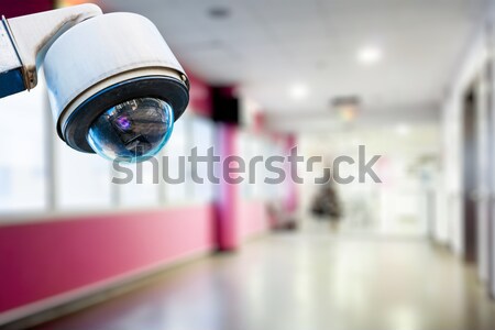 Câmera de segurança urbano vídeo borrão polícia carro Foto stock © pixinoo