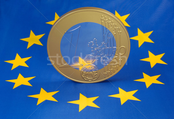 евро монеты европейский флаг синий Финансы Сток-фото © pixpack