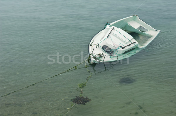 Stock photo: Wrecked ship on a sandbank