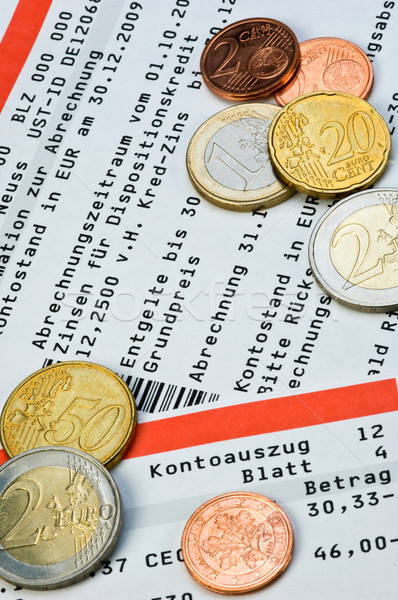 Euro coins on a bank account Stock photo © pixpack