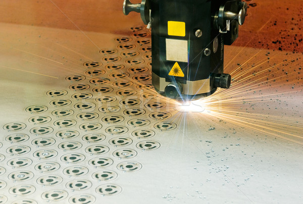 Industriële laser licht energie staal hot Stockfoto © pixpack