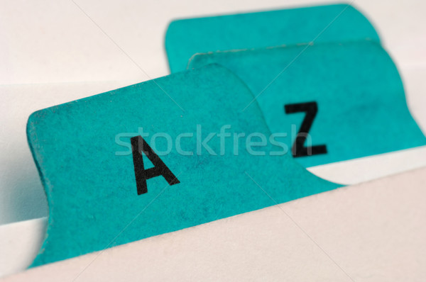 Stock photo: Green file cards A and Z