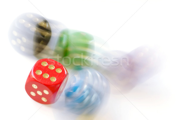 Falling dies in motion blurr Stock photo © pixpack