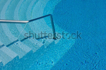 Stair and handrail into the pool Stock photo © pixpack