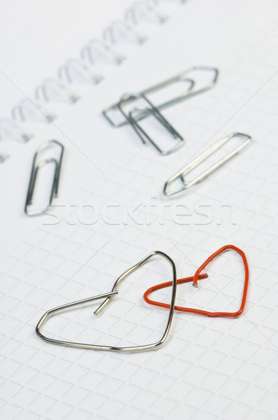 Paper clips formed as hearts Stock photo © pixpack