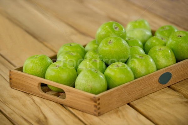 Zdjęcia stock: Jabłka · drewna · owoców · tabeli · świeże