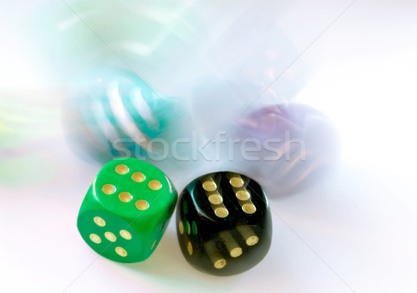 Falling dies in motion Stock photo © pixpack