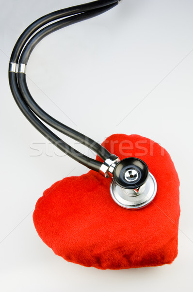 Sztetoszkóp piros szövet szív orvos Stock fotó © pixpack