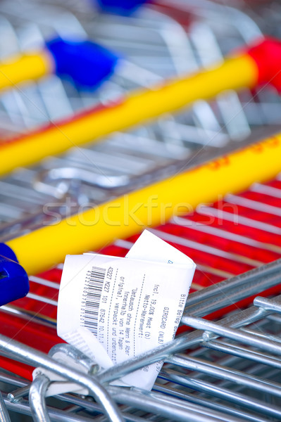Receipts on a shopping cart Stock photo © pixpack