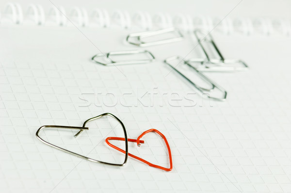 paper clips formed as hearts Stock photo © pixpack