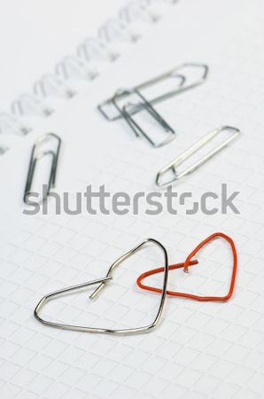 Paper clips, formed as hearts Stock photo © pixpack
