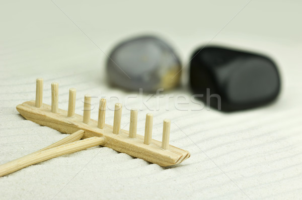 Miniatura areia preto cultura meditação silêncio Foto stock © pixpack