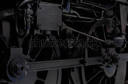 Wheels of a black vintage steam locomotive Stock photo © pixpack